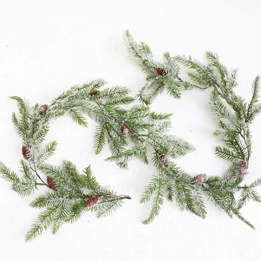 Tree Ornament Pine Cones Vine Christmas Decorative Garland Artificial Red Berries Hanging Wreath