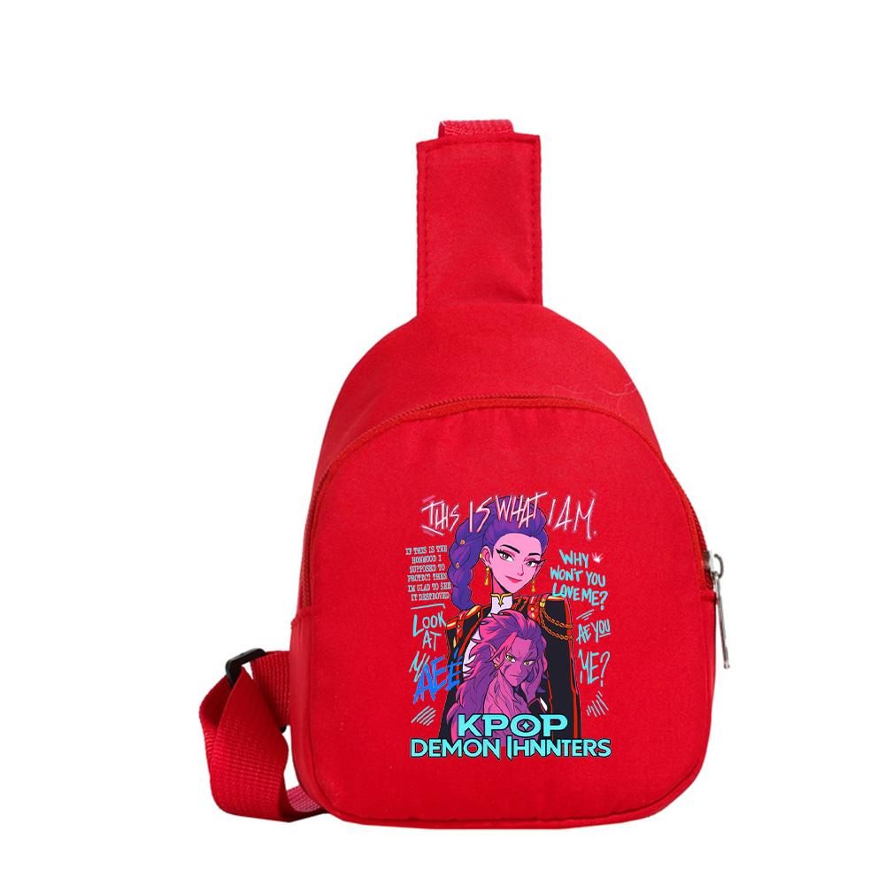 Zaino Petto Kawaii Stampato Anime K-Pop Cacciatori di Demoni per Ragazzo Ragazza Borsa a Spalla Studente Borsa a Tracolla Portatile Regalo di Natale per Bambino