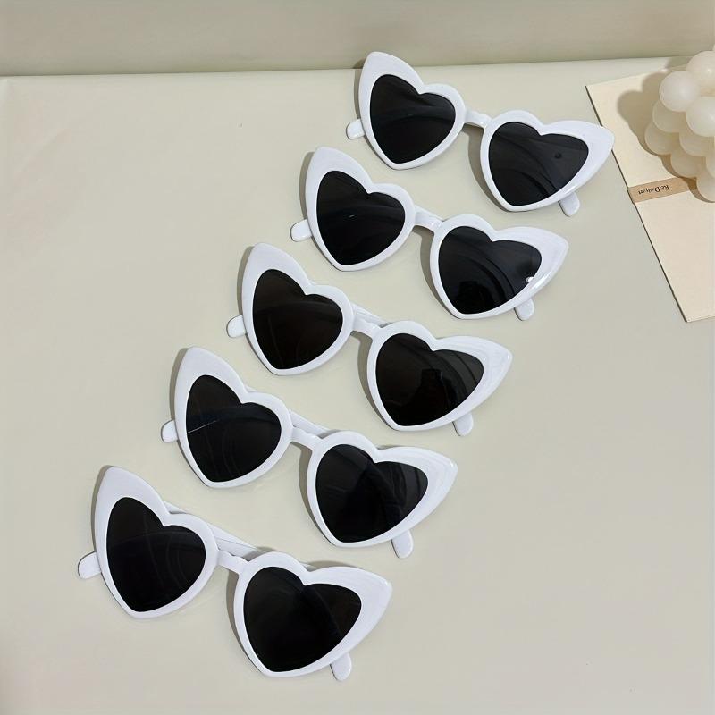 5 pairs of women's peach shaped PC frame fashionable glasses suitable for holidays weddings parties daily street style