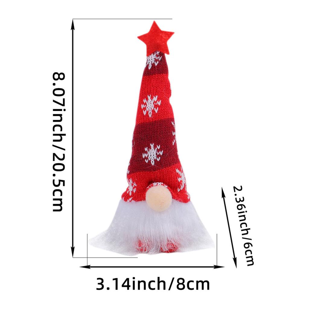 Christmas Gnome Ornaments with LED Light, Hand-Knitted Plush Doll for Tree & Home Decor, Cute Gift for Kids