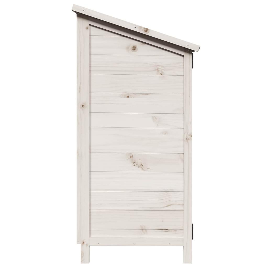 Garden Shed White 59 x 56 x 113.5 cm Solid Spruce Wood