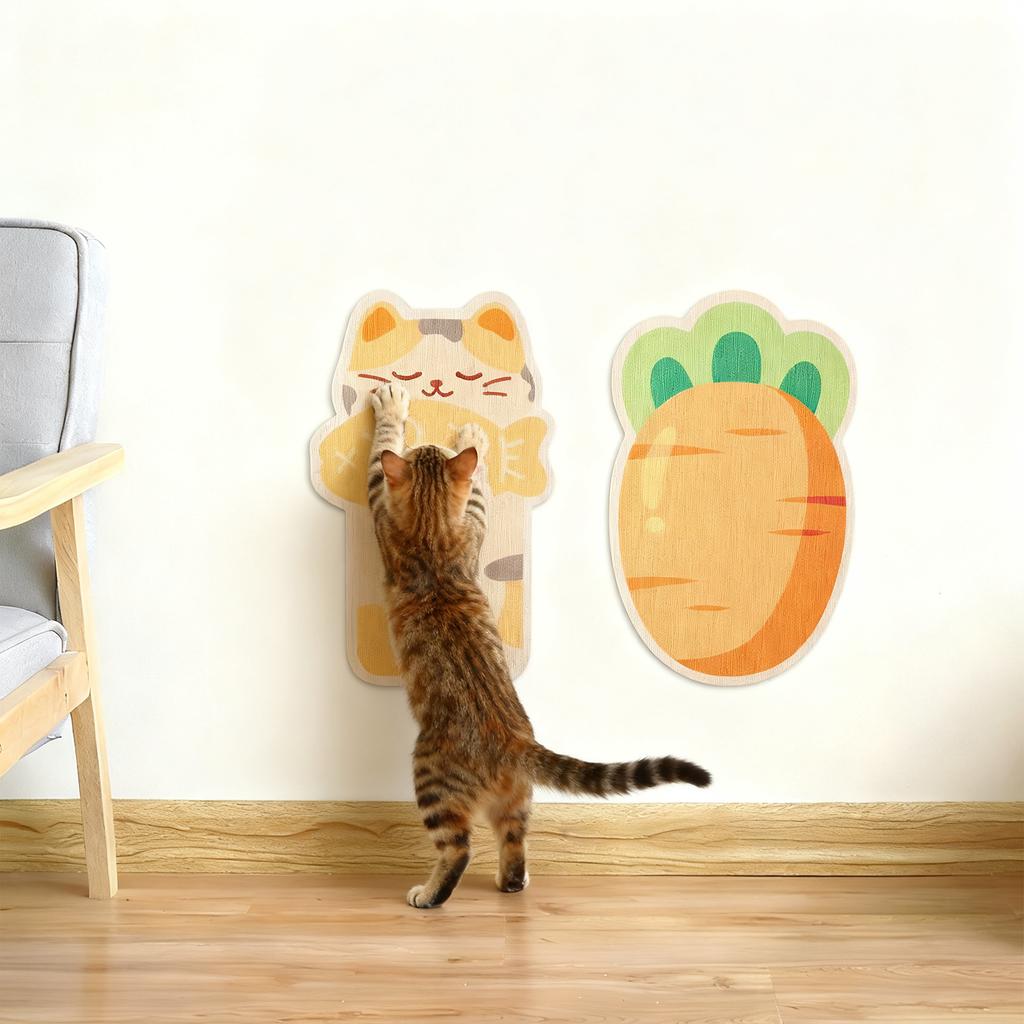 Adesivo de Parede de Desenho Animado de Poliéster Gatos Brinquedo, Brinquedo para Gatos Auto-Entretenimento, Arranhador para Gatos, Resistente ao Desgaste e Não Solta Pelos, Adesivo de Parede Vertical