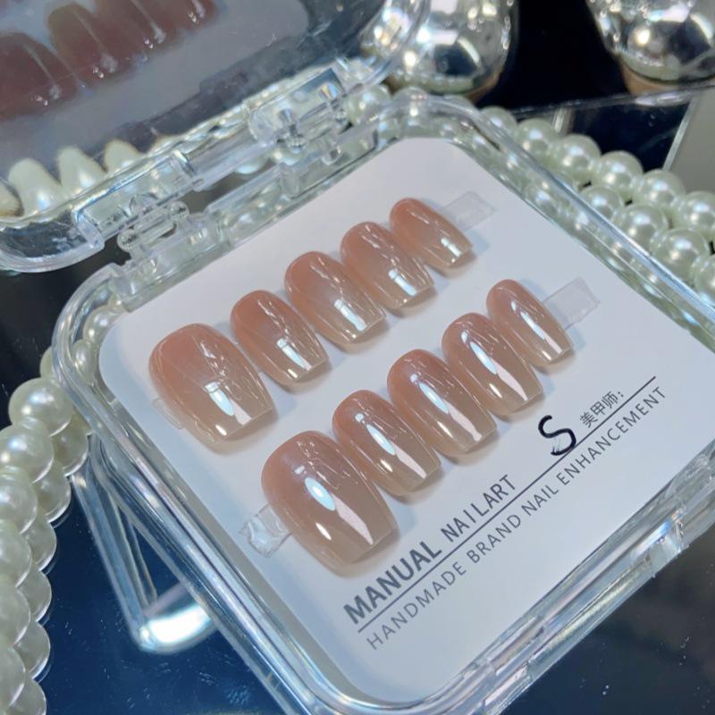 

Hailey Style Handmade Short Press-On Nails - Mirror Moonlight Pink False Nail Stickers with Removable Tips Mirror Moonlight Pink XS