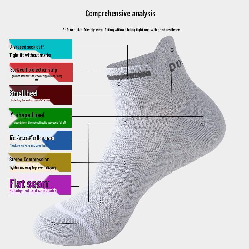 Men's & Women's Quick-Dry Ankle Running Socks with Thick Terry Bottom