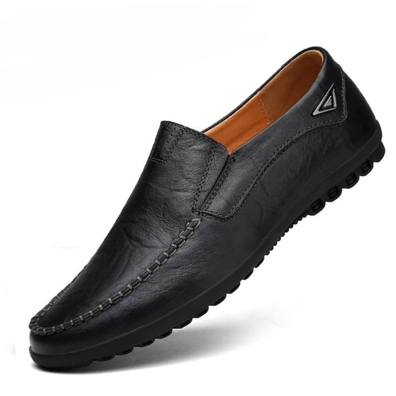 

Весенние туфли на плоской подошве, мужские туфли из искусственной кожи, мягкая подошва, повседневная обувь для мужчин, британские туфли без застежек большого размера 38 чёрный