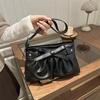 New bag niche design new bow shoulder bag underarm bag women's casual pleated handbag