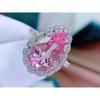 7.5ct Nest Cut Drop Pink Morganite Pendant Adjustable Ring Women Jewelry Set