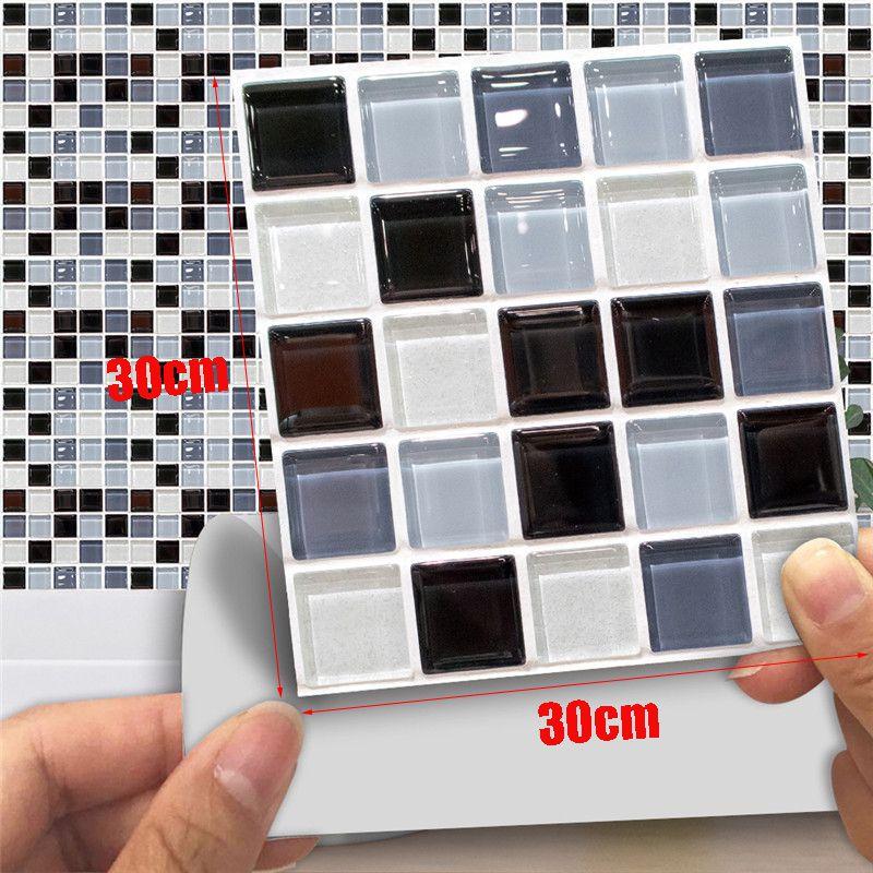 10pc Kitchen Tile Stickers Bathroom Mosaic Sticker Selfadhesive Wall Tile Decor