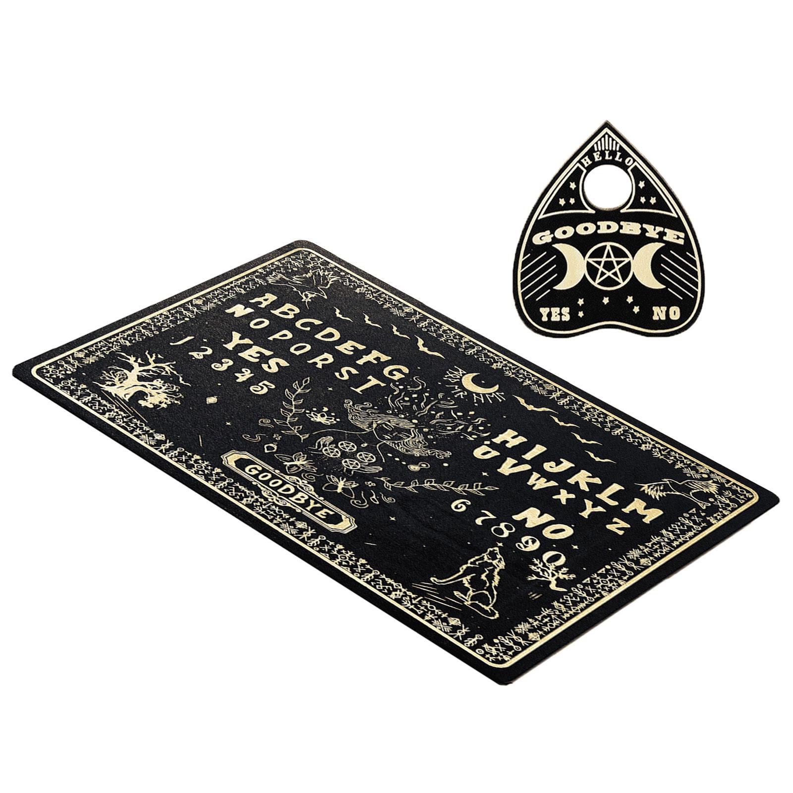 Wooden Divination Pendulum Board Mystical Spirit Talking Board with Planchette Board Game Message Board for Teen Adult