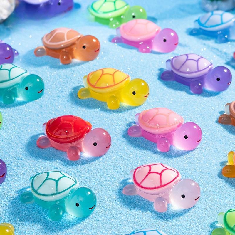 1Pcs Luminous Turtle Fairy Garden Micro Landscape Ornament Glowing In Dark Miniature Diy Flower Potted Decor