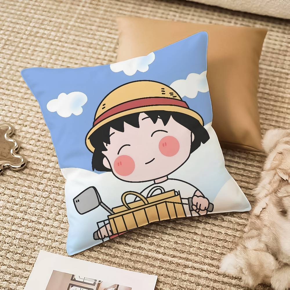 Chibi Ma-maru-ko-chan Pillow Case Anti-dustmite Invisible Zipper Sofa Bed