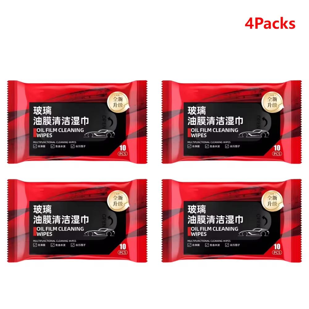 10Pcs Car Glass Oil Film Removal Wipes Car Window Glass Oil Film Remover Oil Film Cleaning Wipes Glass Windshield Cleaning Wipes