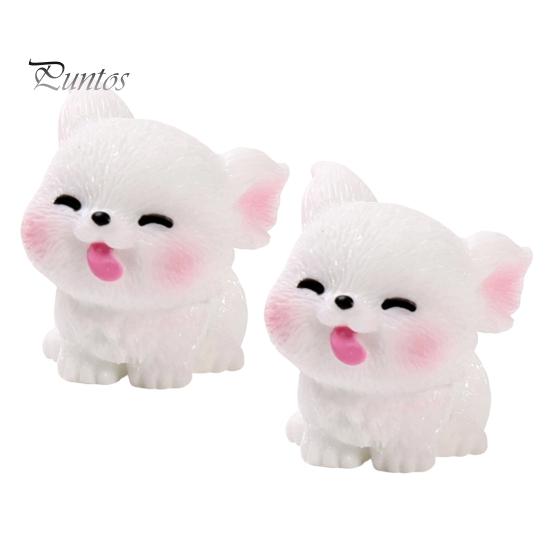 Mini Resin Animal Figurines 2Pcs Dog Figurines, Cute Puppy Miniature Figures, Small Micro Landscape Accessories Ornaments for Landscape, DIY