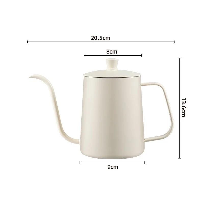 Stainless Hand Drip Coffee Hot Water Pot with Lid Gooseneck Kettle Hanging Ear Coffee Non-stick Home Kitchen Cafe Accessories