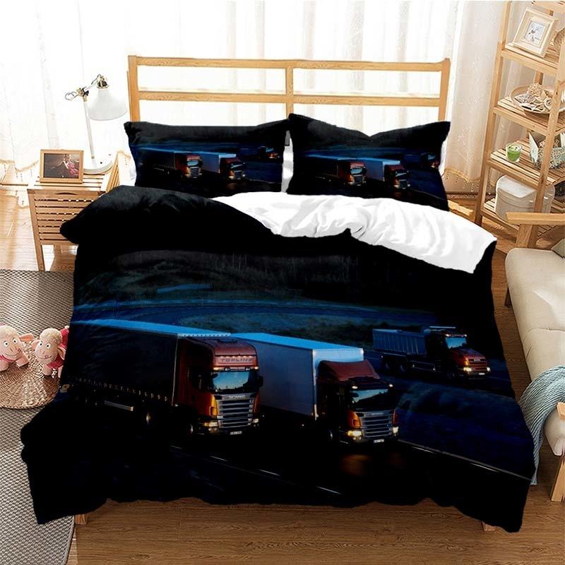 Scania Truck Duvet Cover Set 3D Print Soft Comforter Cover Microfiber Bedding Set Trendy Truck Quilt Cover For Room Decor 2/3Pcs