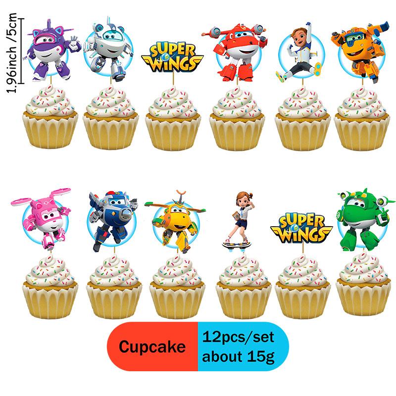 Cartoon Super Themed Wings Paper Cup Plate Straw Balloons Tableware for Birthday Party Arrangements Set Family Essential Gifts
