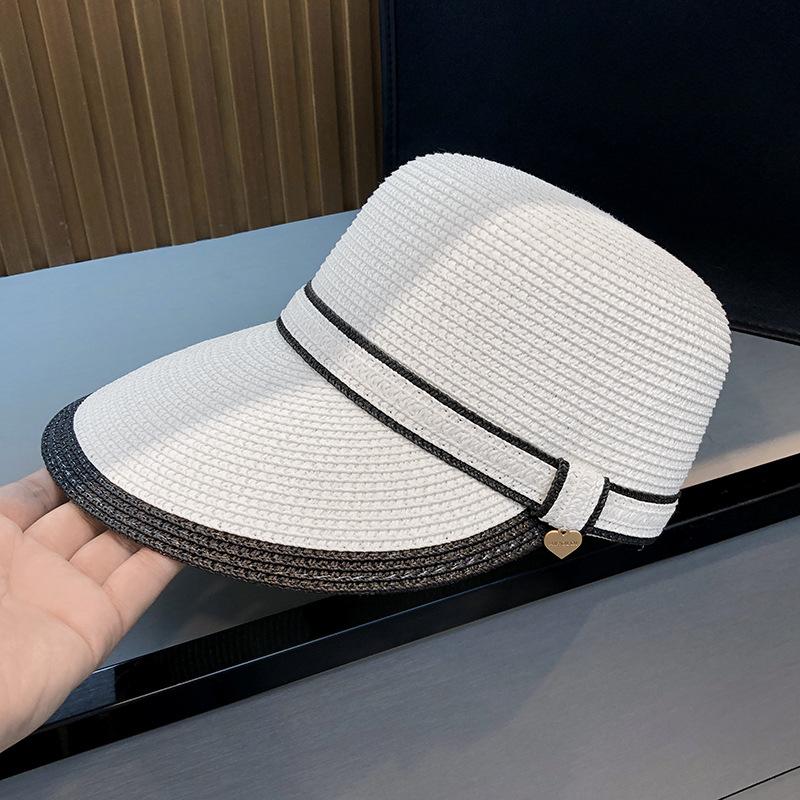 Women's Fashion Summer Sun Hat, Classic Solid Color, Casual Straw Cap, Outdoor Travel Beach Hat