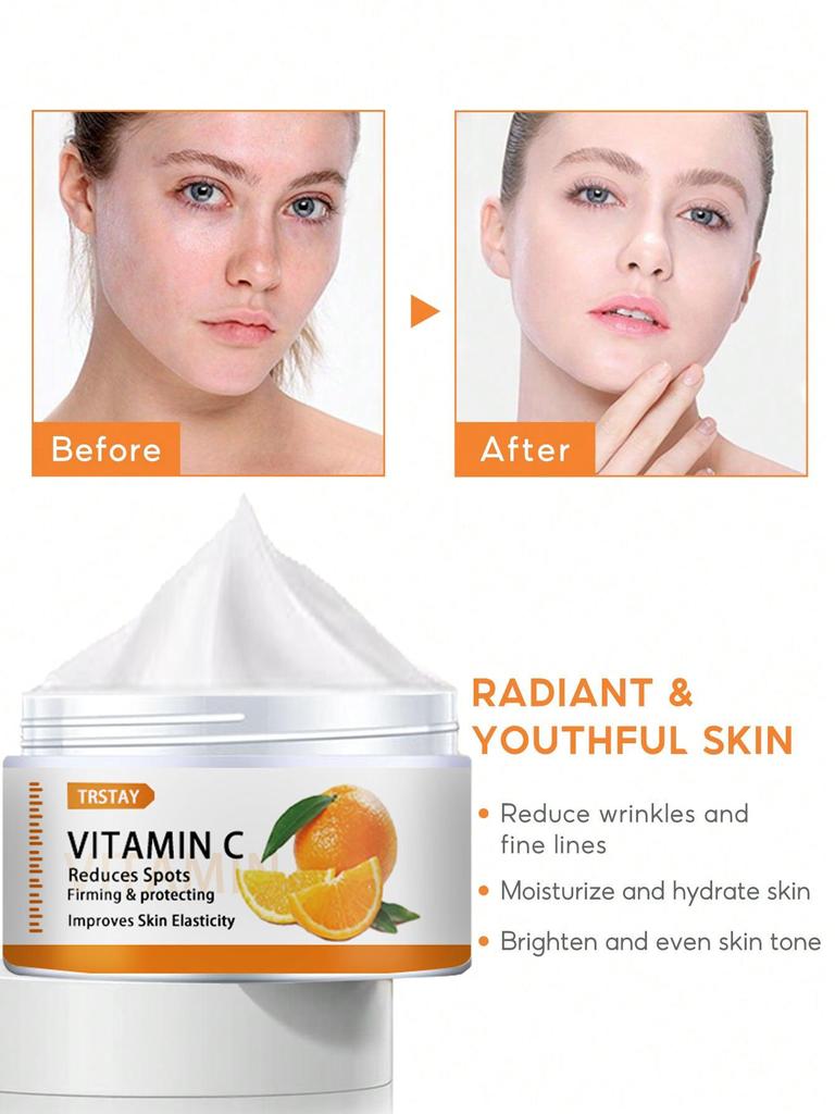 Vitamin C Hydrating Moisturizing Cream Brightens Skin Tone, Tightens Skin, Reduces Dullness, and Repairs Damaged Skin Barrier