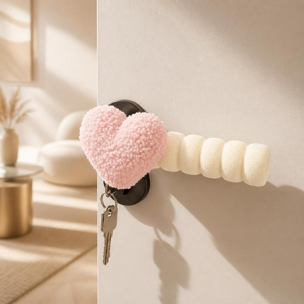 Love Heart Christmas Door Handle Covers Santa Claus Christmas Decorations Bathroom Door