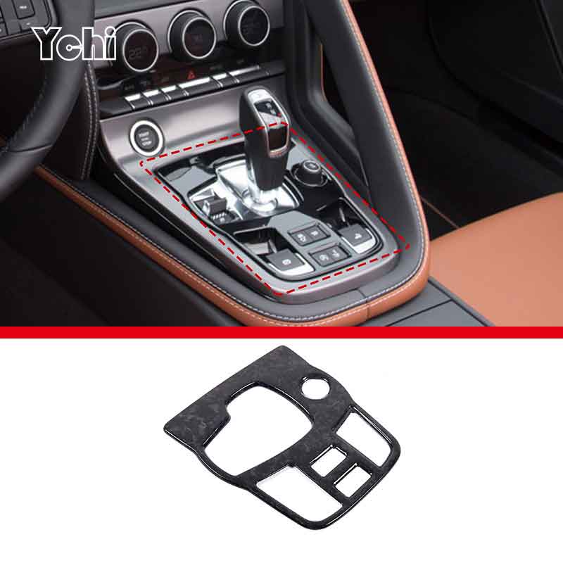Real Carbon Fibre For For Jaguar F-TYPE 2013-2026 Car Central Control Shift Panel Cover Sticker Car Interior Accessories