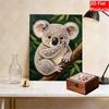 Handmade Framed Pearl Bead Painting Kit Cute Koala Animal 3D Shiny Canvas Art Ready to Display Home Decor Gift Idea Creative Wall Decoration