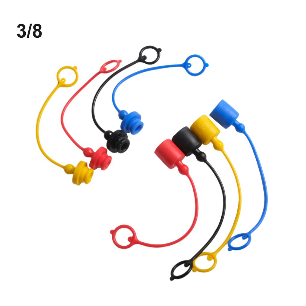 4 Pairs Hydraulic Quick Coupler Male Dust Cap Female Plug Cover PVC Rubber Protection For PARKER6600 AEROQUIP5600