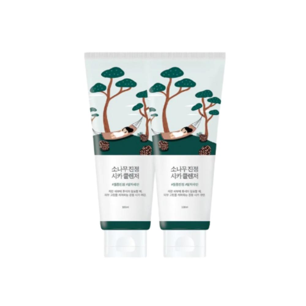 ROUND LAB Pine Calming Cica Cleanser Soothing Facial Cleansing Foam for Sensitive Skin 100ml + 100ml
