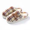 Color matching cotton slippers men's autumn and winter indoor home thick bottom velvet warm couple confinement wool shoes women