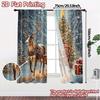 2pcs,Curtains Christmas Tree Sleigh Reindeer Snow (3) Print Popular Curtains 100% Polyester Curtains Festive Perfect for