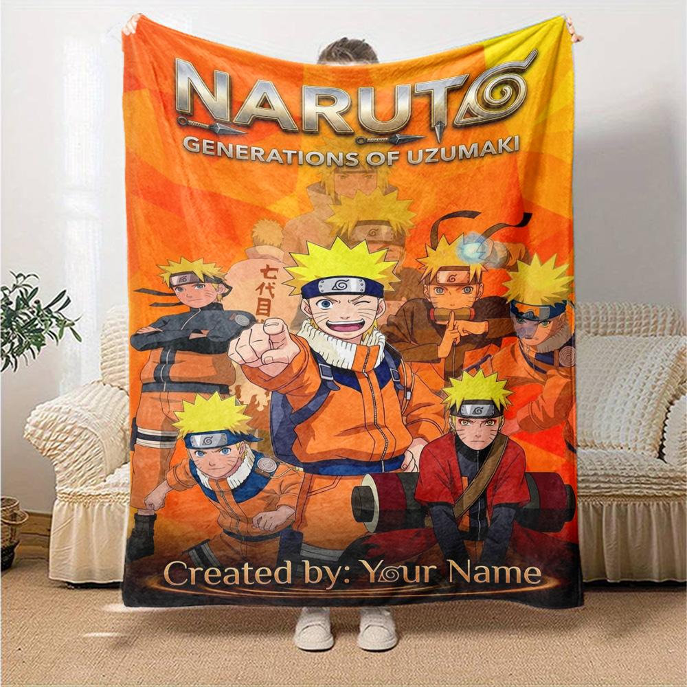 Name Custom Anime NARUTO Print Flannel Blanket High Quality Warm Comfortable Cover for All Seasons Perfect for Gifts Home Decor