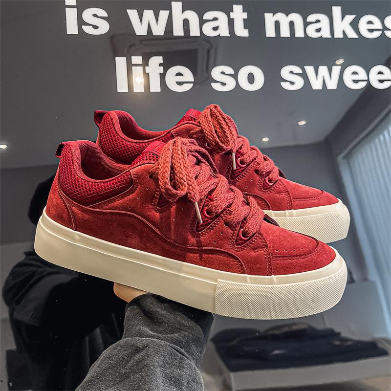 Sub New Bread Shoes Tide Skateboard Shoes Niche Design Hong Kong Style Angola Red