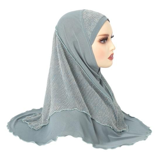 Women Headscarf Hat Lightweight Breathable Soft Crystalline Golden Wire Design Head Wrap Color-blocked Turban Hat
