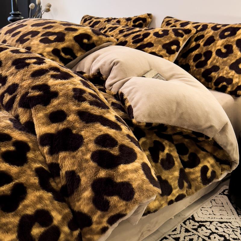 Thickened Rabbit Plush Quilt Cover Single Piece Thickened Milk Plush Quilt Cover Three-Piece Set Single Flannel Quilt Cover 3