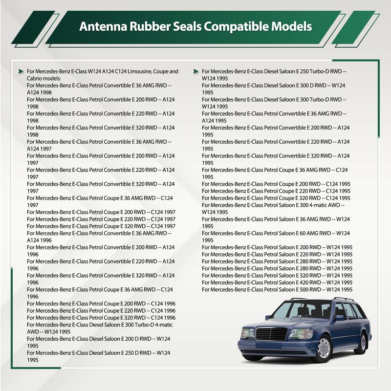 Antennenfuß-Gummidichtung, Teile, Tülle, Antenne A1248270898 A1248270798 für Mercedes-Benz E-Klasse W124 A124 C124 Limousine Coupé