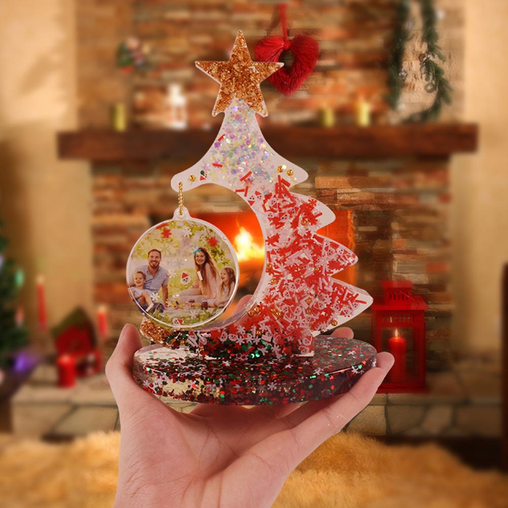 Christmas Tree Shape Mould Picture Frames Mold Silicone Resin Mold Memorial Resin Casting Mold DIY Personalized Handmade Gifts