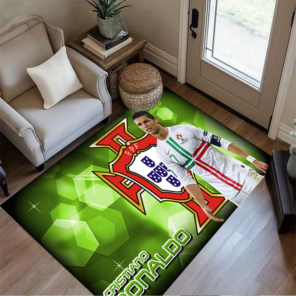 Ronaldo's Soccer Legend Floor Mat Design for Game Room Decorate room Dormitory Foyer Antislip Carpet Decorate Offices