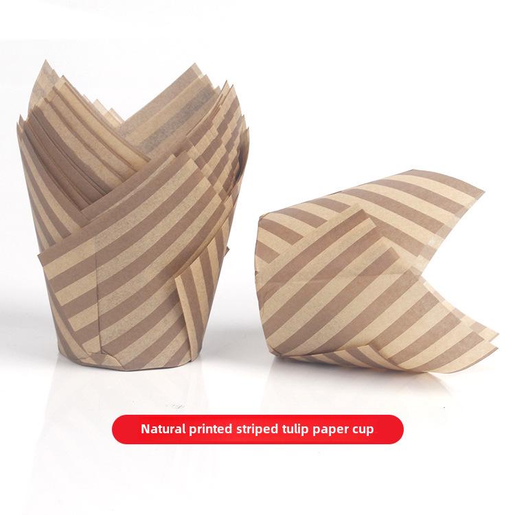 Mehrfarbige Flammen Hochtemperatur Ölfest Tulpenförmige Cupcake-Förmchen