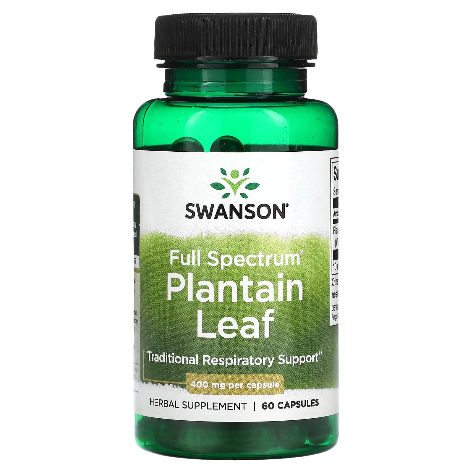 

Full Spectrum Plantain Leaf, 400Mg, 60 Capsules