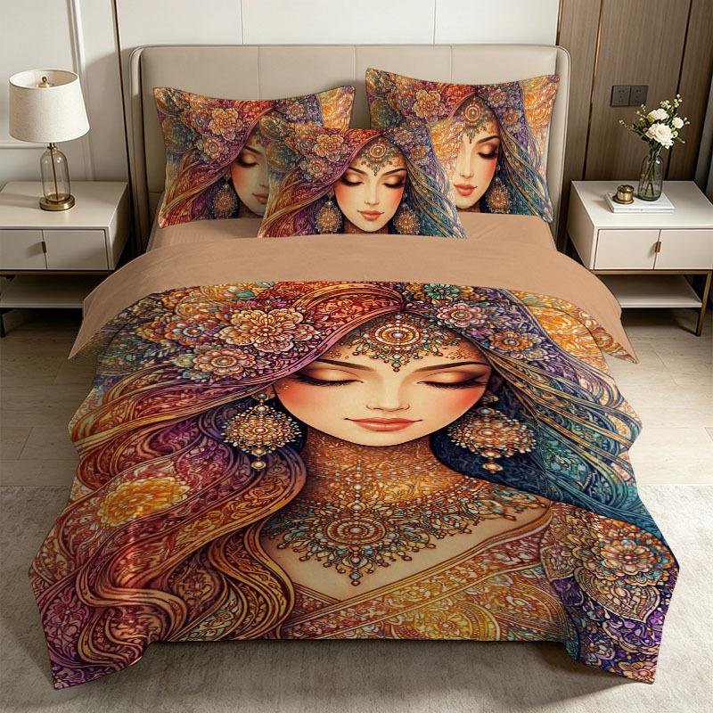 Enchanted Fairy Duvet Cover Set Beautiful Angel Girl Bedding Sets Multi Size Bedding Decoration, Machine Washable