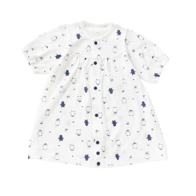 De Jersey Penguin Pattern Summer Snap Newborn Baby Baby Discharge Clothes for Boys and [Cream Coco] All-in-One, Two-Way All-in-One [Crotch