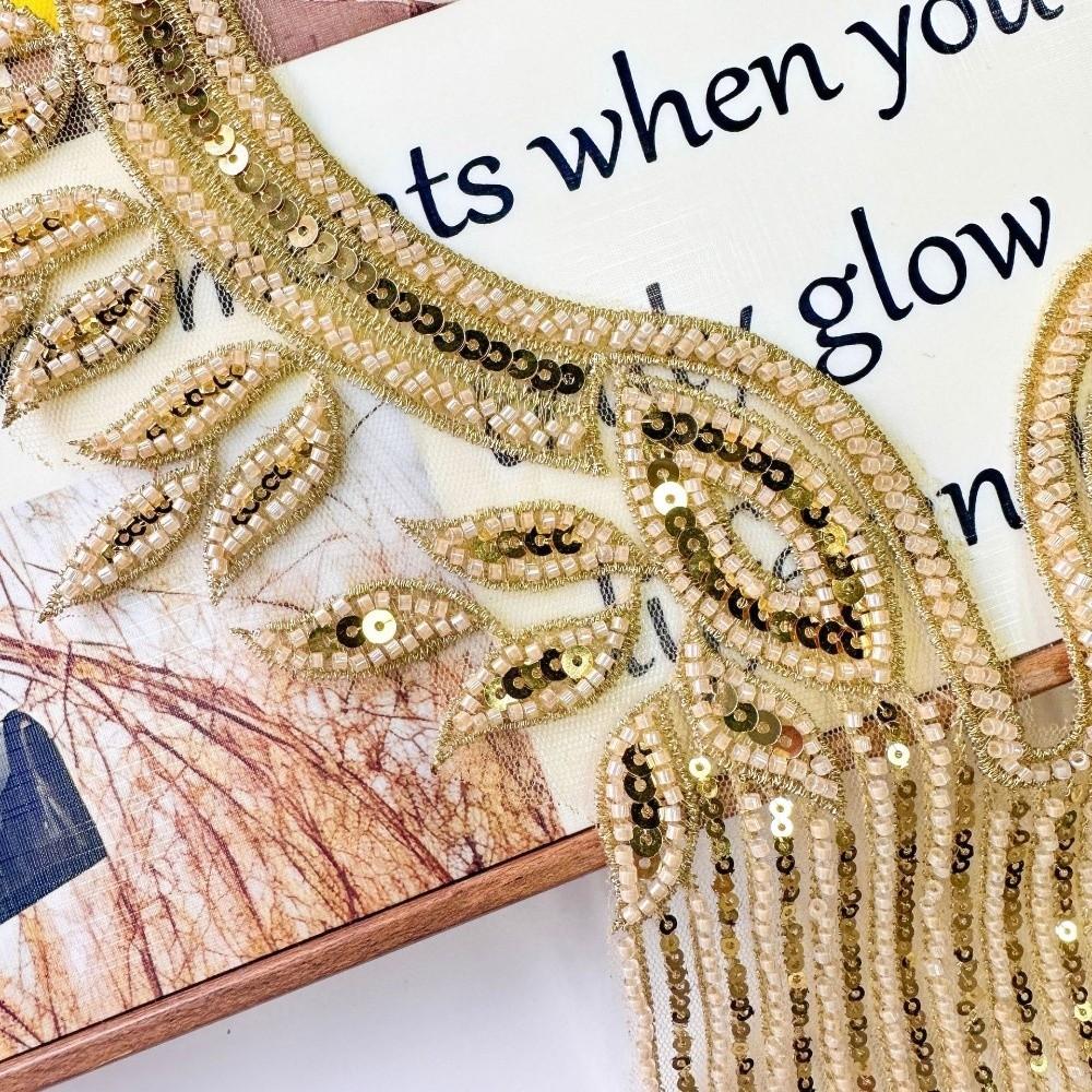 Luxury Applique Patches Handmade Clothing Applique Fashion Beads Applique  Apparel Accessories