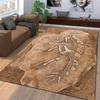 Teppich mit Dinosaurier-Fossilienmuster, Einzigartige Heimdekoration für Jurassic-Liebhaber, Geeignet als rutschfeste Spielmatte für Wohnzimmer- und Schlafzimmer-Sofas