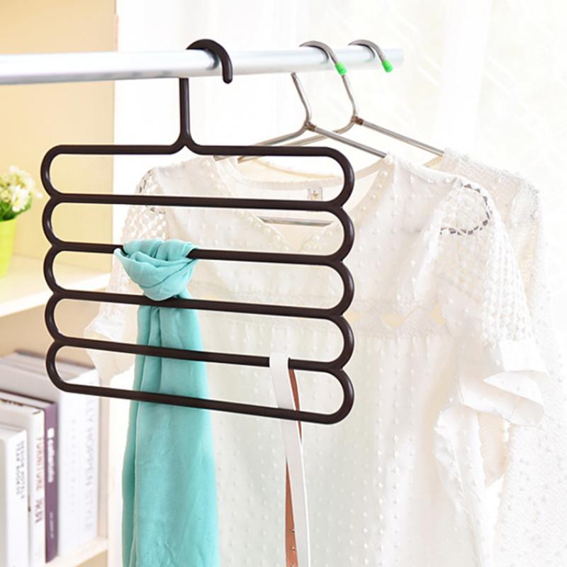Multi Layer Pants Hanger Non-slip Space Saving Wardrobe Organizer for Student Dorm Household Storage