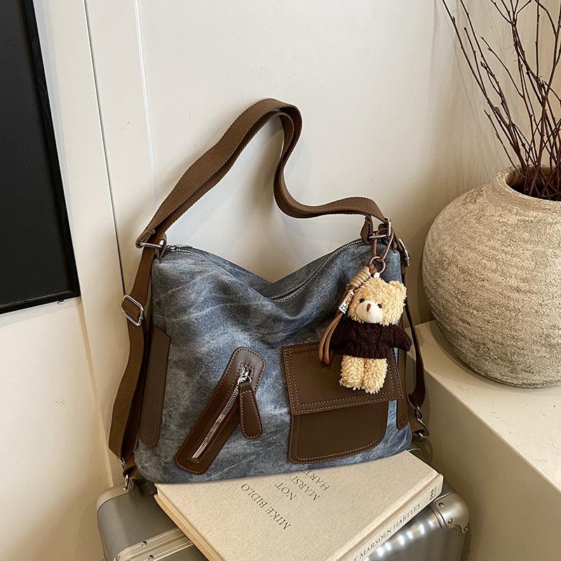 

2025 autumn and winter new tote bag women s large-capacity commuter backpack fashion shoulder bag multi-purpose armpit bag no pendant синий