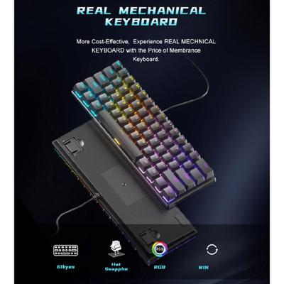 Corded Gaming Keyboard for PC Gamers LED Backlit Mechanical Keyboard 61 Key Desktop Computer Keyboard for Gaming