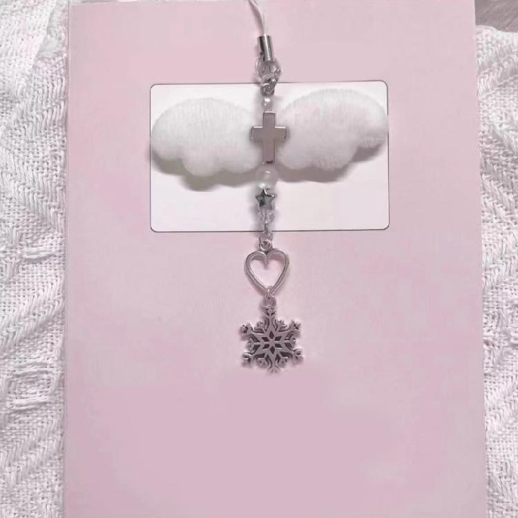 Elegant Winged Beaded Phone Chain Charm Beaded Phone Pendant for Women and Girls