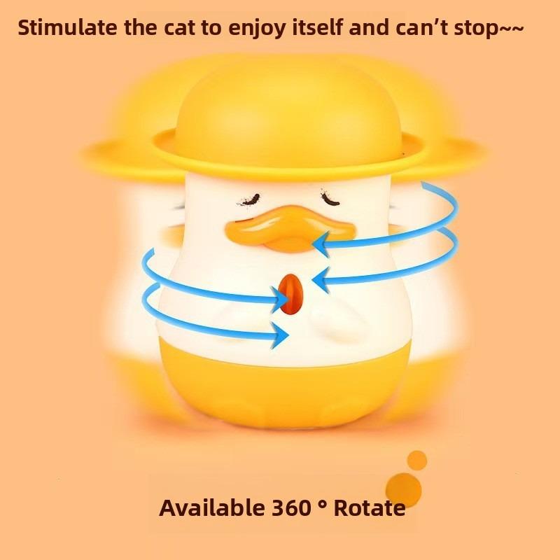 Multi-functional Cute Duck Cat Toy, Long-stick Feather Cat Toy, Self-entertaining and Boring Rotating Catnip Toy, Pet Supplies