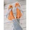 Large Size Women’s Wedge Flip-Flop Sandals, Thick Sole Toe-Post Slip-On, Fashion Casual Summer Platform Slippers
