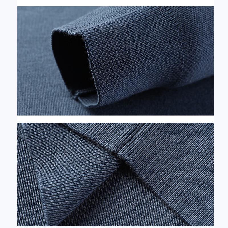 Hengyuanxiang Men's Pure Wool Solid Half Turtleneck Sweater 87001