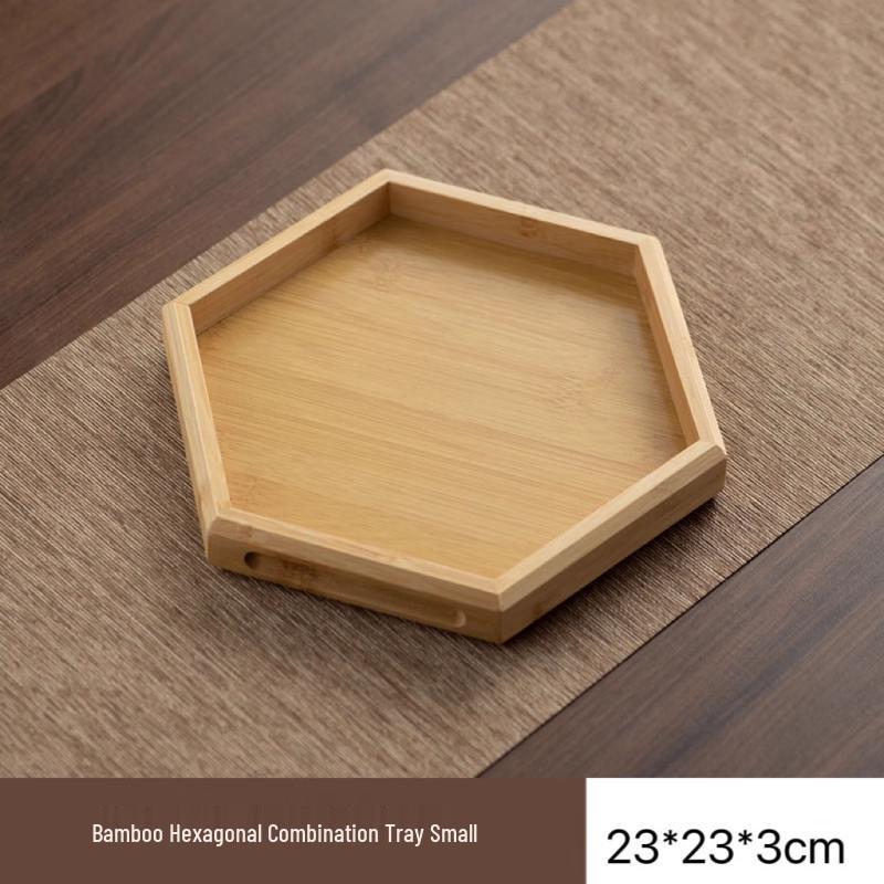 Chinese Style Hexagonal Wood Serving Tray